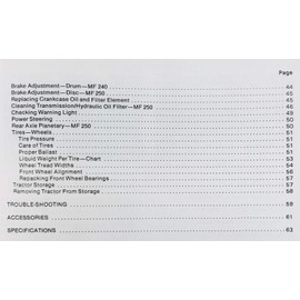 Massey Ferguson Mf 240 250 Tractor Owners Operators Manual Book Maintenance