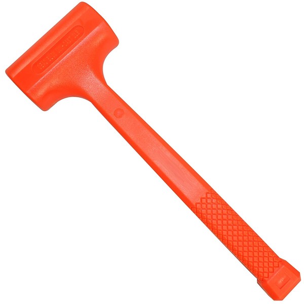 Edward Tools Dead Blow Hammer 2 LB - Mallet Blow Hammer Steel Shot Head for No Rebound - High Impact Orange Poly Cover to Prevent Marking Surface -