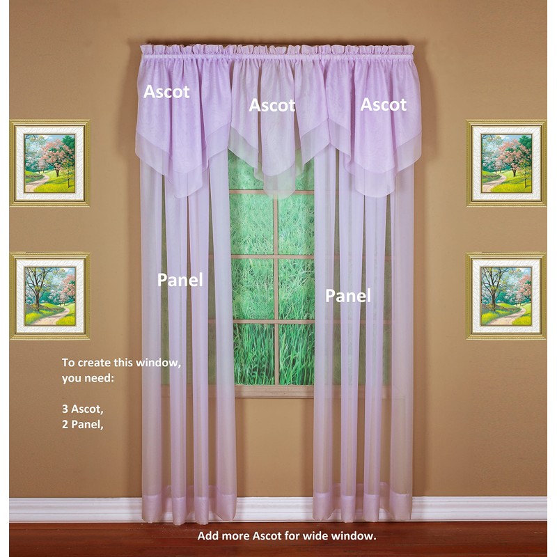 Today's Curtain Emelia Original Voile Ascot 25", Lilac, 40" W