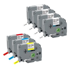 7x tapes compatible with P-touch 12 mm 0.47 label tapes TZe-231 431 531 631 Laminated for PT-P300BT PT-H100R PT-H110 PT-H110 PT-P700 PT-D410