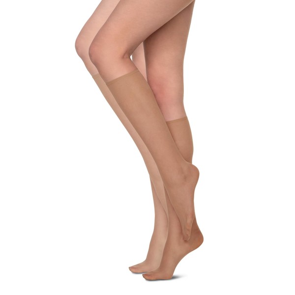 Annes styling Womens Semi-Sheer Knee-High Socks Pop Matt Thin Basic