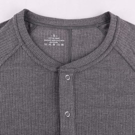 Muscle Alive Mens Long Sleeve Onesie Henley Jumpsuit Stretchy Cotton Ramper Dark Grey L