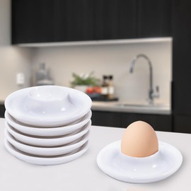 SinChic Eierbehälter,6 PCS Bruchsichere Eierbecher Weiss Eierständer mit Ablage Kunststoff Frühstück Eierhalter Weiß Eierbecher Lustig für Das Frühstücksei Küche Esszimmer