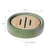 Soap Dish with Bamboo Green, Bathroom Accessories, Green, Dolomite, 4.13