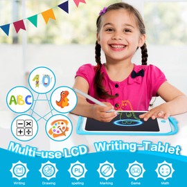 GOOGEES LCD Writing Tablet for Kids,8.5inch LCD Writing Tablet Boy/Girl Doodle Board Toy for 3-12 Year Olds Educational Birthday Gift (8.5 Inch Blue)