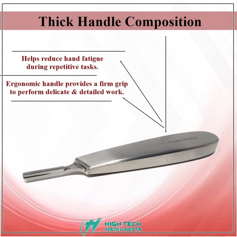 Scalpel Handle #8 Stainless Steel Knife, Blade Holder with Thick