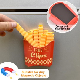 COIYINGJAUNEI Fries Kitchen Clips Bag Clips Food Clips Bread Bag Clips for Creative Clips 12 PCS, Fries Clips for Bags, Fries Clips Moisture Proof and Fresh-Keeping Food Sealing Clip