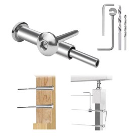 RiaYer 20 Pack 1/8" Silver Cable Railing Kit Invisible T316 Stainless Steel Hardware for Cable Railing System Hidden Swage Tensioner & Terminal for Wood/Metal Deck Post Railing System