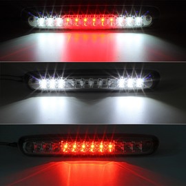 Partsam High Mount Stop Light Led Third 3rd Brake Light Replacement for Silverado and Sierra 1500 2500HD 3500HD 2007-2014 Rear Cab Top Roof Tail Cargo Light Lamp(Chrome Housing Clear Lens)