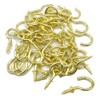50Pcs Brass Plated Ceiling Hooks 7/8 InchesCups Screw Hooks by