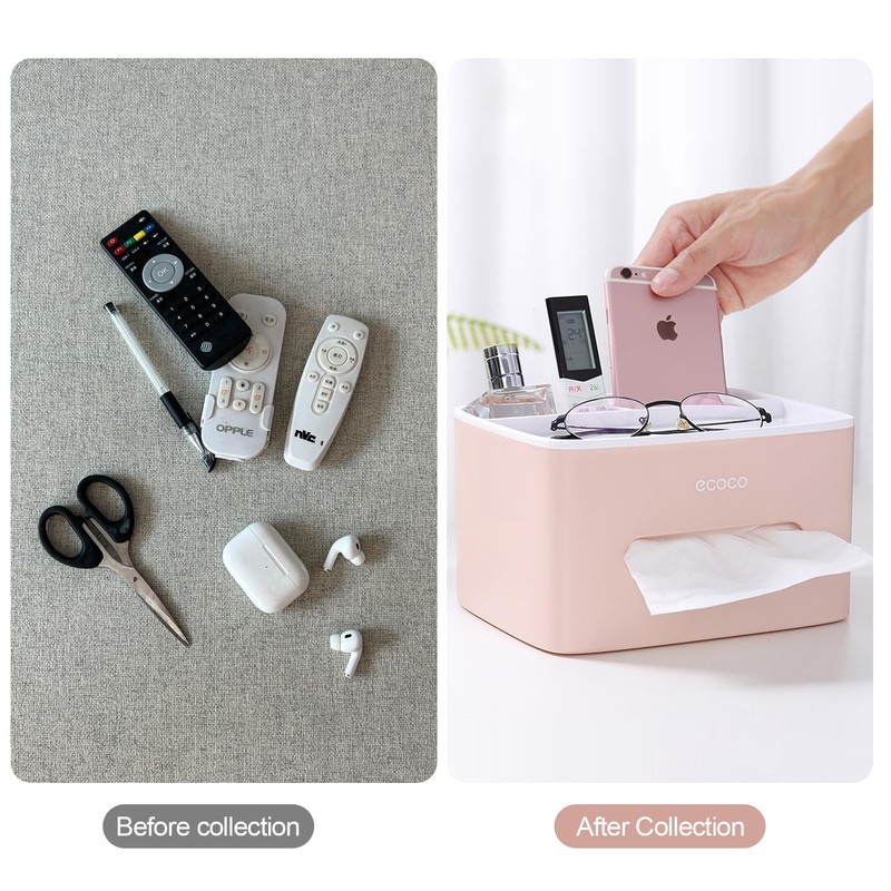 MultiFunctional Tissue Holder Dispenser, Tissue Box Cover with Storage,desktop storage