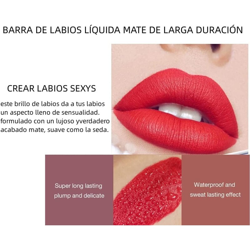 Labial Mate 6 Piezas Pintalabios Lápiz Labial Pinta Labios Juego