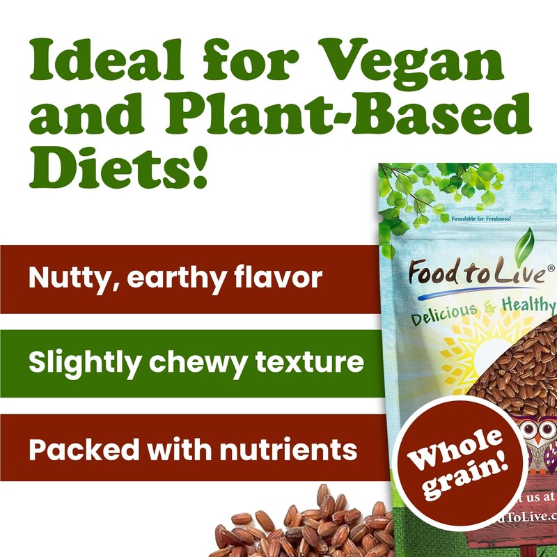 Organic Red Rice, 1.5 Pounds - Non-GMO, Kosher, Vegan, Raw,