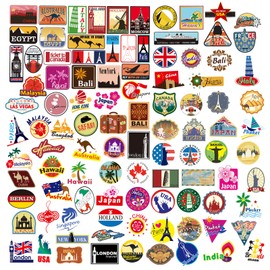 Suitcase Stickers, Retro Vintage Countries Travel Stickers for Laptop Computer Helmet Skateboard