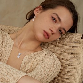 Inpasne Pearl Necklace for Women 925 Sterling Silver Emerald Cut Cubic Zirconia Pendant April Birthstone Necklace Jewelry Gifts for Her