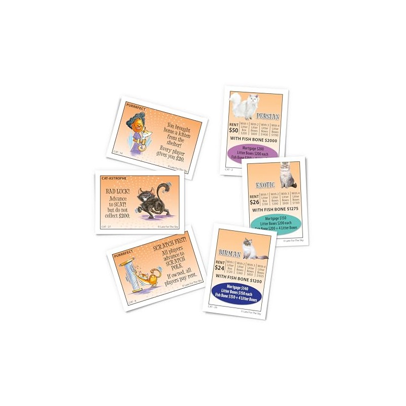 Late for The Sky Cat-opoly - Juego de Mesa Blanco,