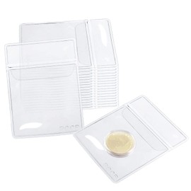 Single Pocket Coin Flips,Gogoaie 30 Pcs Individual Clear Plastic Sleeves Holders for Coins Jewelry & Small Items Storage