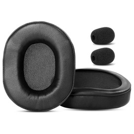 HTINDUSTRY Premium Earpads Cushions Replacement Compatible with Roccat Khan Aimo 7.1 Surround Gaming Headset Ear pads with Softer Protein Leather/Memory Foam
