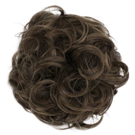 PRETTYSHOP Hairpiece Hair Rubber Scrunchie Scrunchy Updos VOLUMINOUS Curly Messy Bun Brunette mix G18E_32AT12