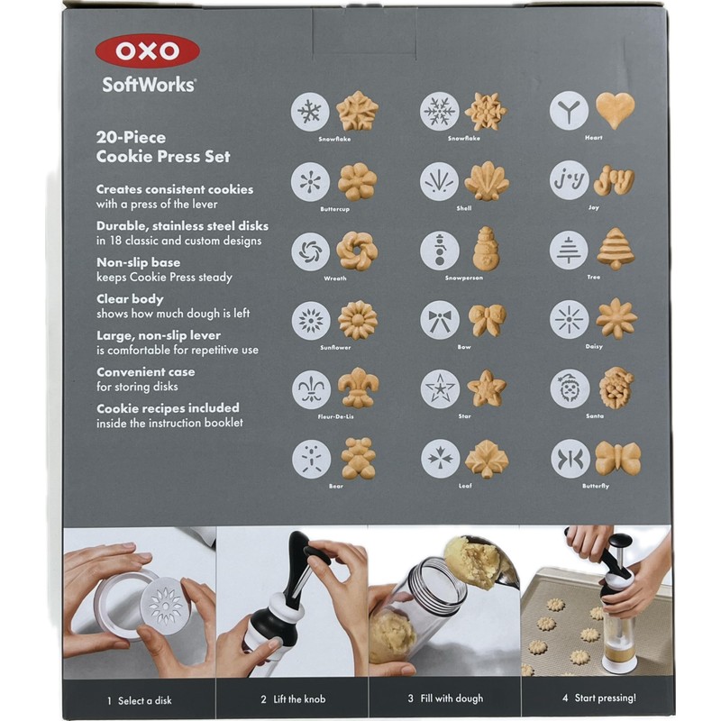OXO Softworks 20-Piece Cookie Press Set
