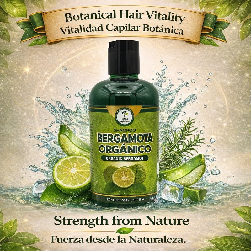 HIGH SUPREME Shampoo organic bergamot (16.9 fl oz) with aloe