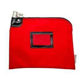 Cardinal bag supplies Locking Cash Bag, Bank Bag Laminated Nylon Combination and Keyed Security, 9 x 12 inch (Red)