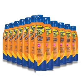Case Pack Banana Sport Sunscreen Spray, SPF50 sun protection, 6 oz case of 12