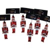 Set Of 6 Red Nutcracker Soldier 13cm Christmas Tree Baubles