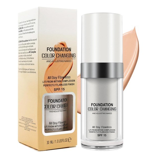 Traboto Color-Changing Liquid Foundation, Concealer Base for Mature Skin, Moisturizing,
