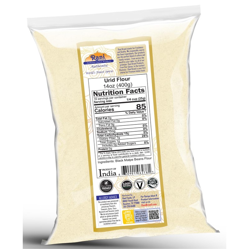 Rani Urid/Urad Flour (Black Matpe Beans Flour) 14oz (400g) ~
