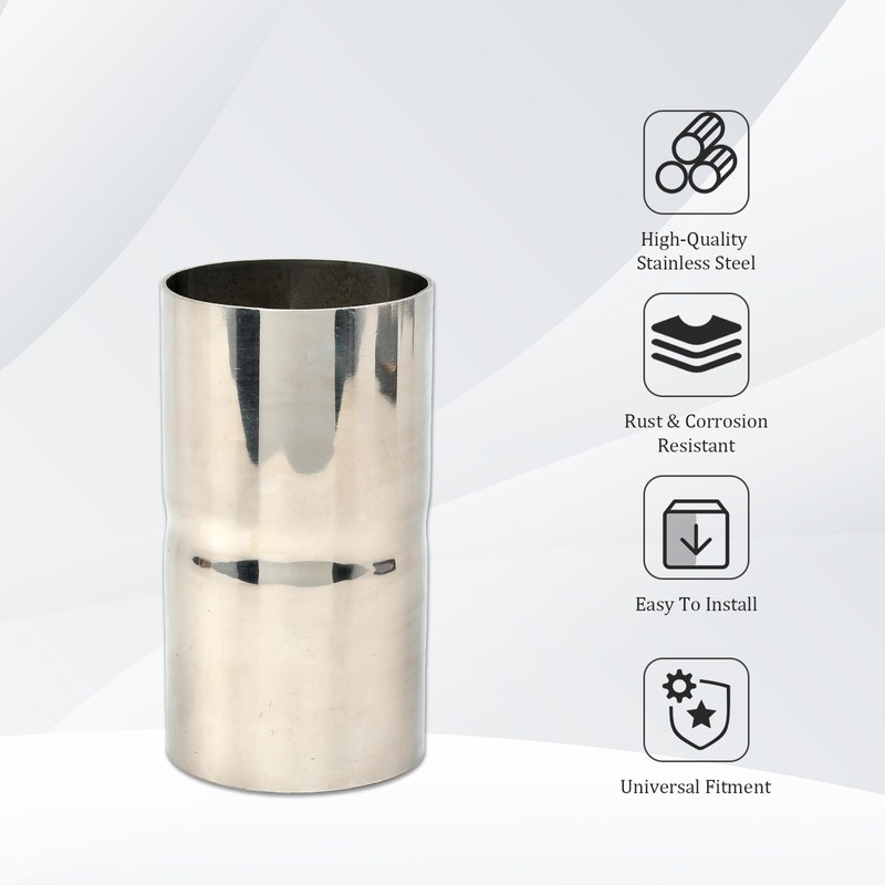 Polished Stainless Steel 2.125'' ID to 2.125'' ID Exhaust Adapter,Exhaust