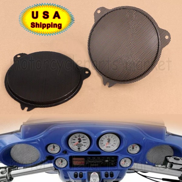 Unbranded Black Round Mesh Speaker Grills for Harley Ultra Classic