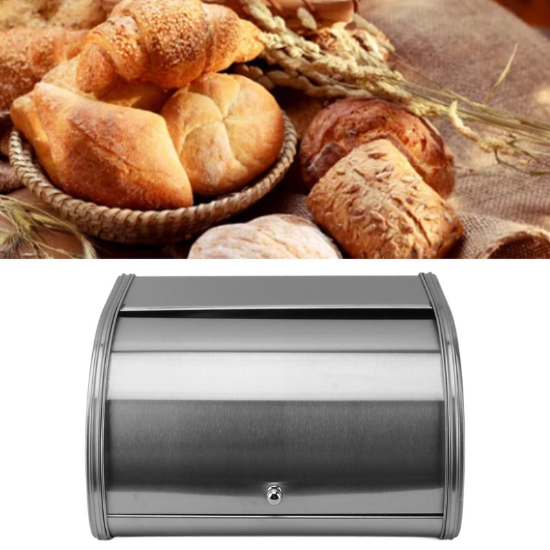 Stainless Steel Bread Box, Bread Box Exquisite Appearance Small Flat