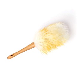 XGzhsa Small Duster, Soft Wool Dust Cloth, Microfibre Dust Cloth with Wooden Handle, Antistatic Duster, Suitable for Home, Car, Office, Furniture, Desk, Book, Dust Cleaning