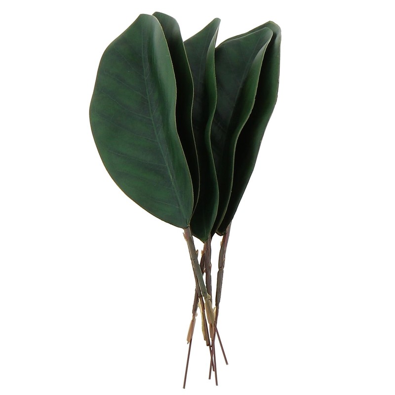 ZZHXSM 12PCS 19.5x6cm Artificial Small Size Simulation Magnolia Leaf Green