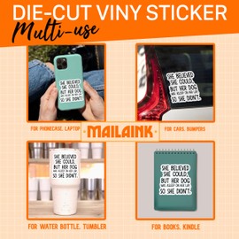 Set 3Pcs She Believed But Her Dog So She Didn't Sticker Funny Sarcastic Meme Humor Sticker Bookish Hard Hat Waterproof 2 Inches Die-Cut Vinyl for Water Bottle Laptop Phone for Friend Coworker Dad Mom