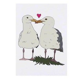 'Kissing Seagulls ' Temporary Tattoo - Water Resistant, Skin-Safe, Non-Toxic Transfer (TO00077091)