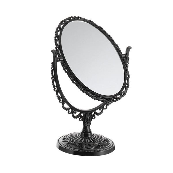 PACKOVE Desktop Retro Antique Double Side Makeup Mirror Swivel High