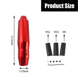 UGSHY 1 PC Car Modified Gear Shift Head, 1.37" x 5.7" Alloy Exquisite Feel Infinite Automatic Shift Stick Head Shift Lever, Universal Decorative Accessories, Compatible with Most Car Models (Red)