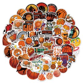 100 Pcs Basketball Stickers Vinyl Waterproof Basketball Sport Stickers for Water Bottle Laptop Scrapbooking Skateboard Guitar Luggage,Waterproof Funny Dunk Stickers for Kids Boys