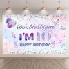 Swepuck Fabric 72x43inch 10th Birthday Pink Purple Backdrop