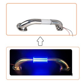 RV Door Handle Grab Bar,RV Entry Door Assist Handle LED RV Handrail for Campers, Trailer, Cargo Trailer Lighted Assist Handle Handrail (Blue Light) (13inch)