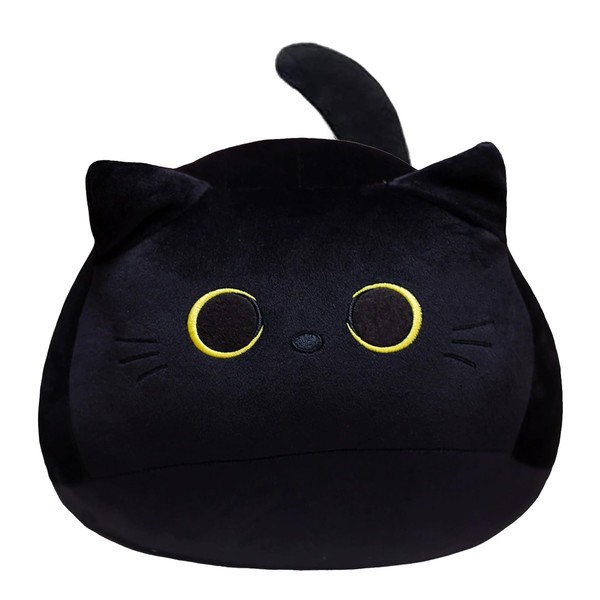 Black Cat Plush Cute Cat Pillow Toy Soft Black Cat
