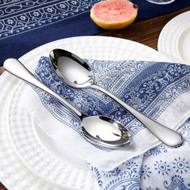 KEAWELL Premium Verona 4-Piece 7.6 inch Spoon Set – 18/10 Stainless Steel, Heavy-Duty Mirror-Finished Flatware for Daily Meals, Hosting and Special Occasions (4, Dinner Spoons)