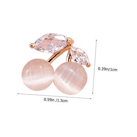 Baluue 1 Pair Charming Cherry Earrings for Women Exquisitely Inlaid Accessory for School Parties and Daily Wear present for Daughters and Young