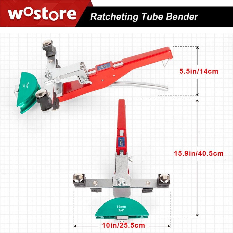 Wostore Tube Bender Kit with Reverse Bend Includes 1/4-7/8 Sizes