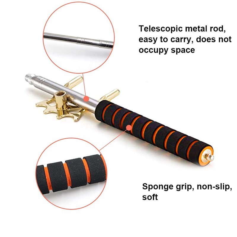 Retractable Billiard Cue Stick, Retractable Billiard Bridge Stick, Removable Metal