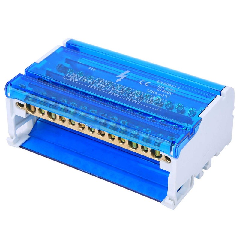 Terminal Block Busbar, 4 Input 56 Output Single-Phase Distribution Box