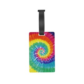 Tie Dye Luggage Tag for Suitcases Backpack Name Label Travel Baggage Bag Tags Identifiers with Adjustable Strap for Women Men Kids