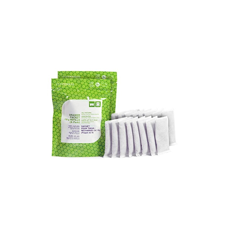 Ever Bamboo Drawer Deodorizer & Dehumidifier Bag Set w/Natural Bamboo